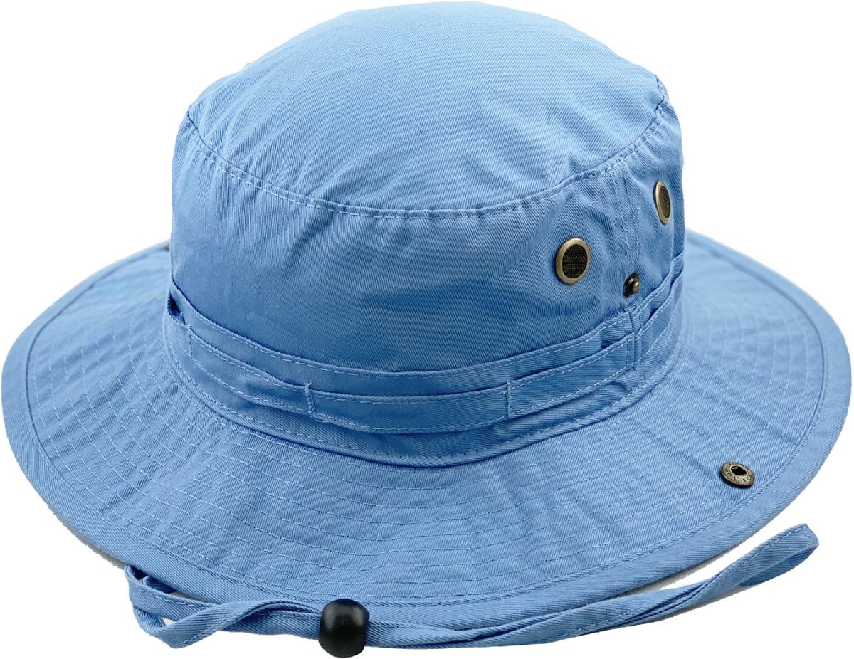 blue bucket hat with string