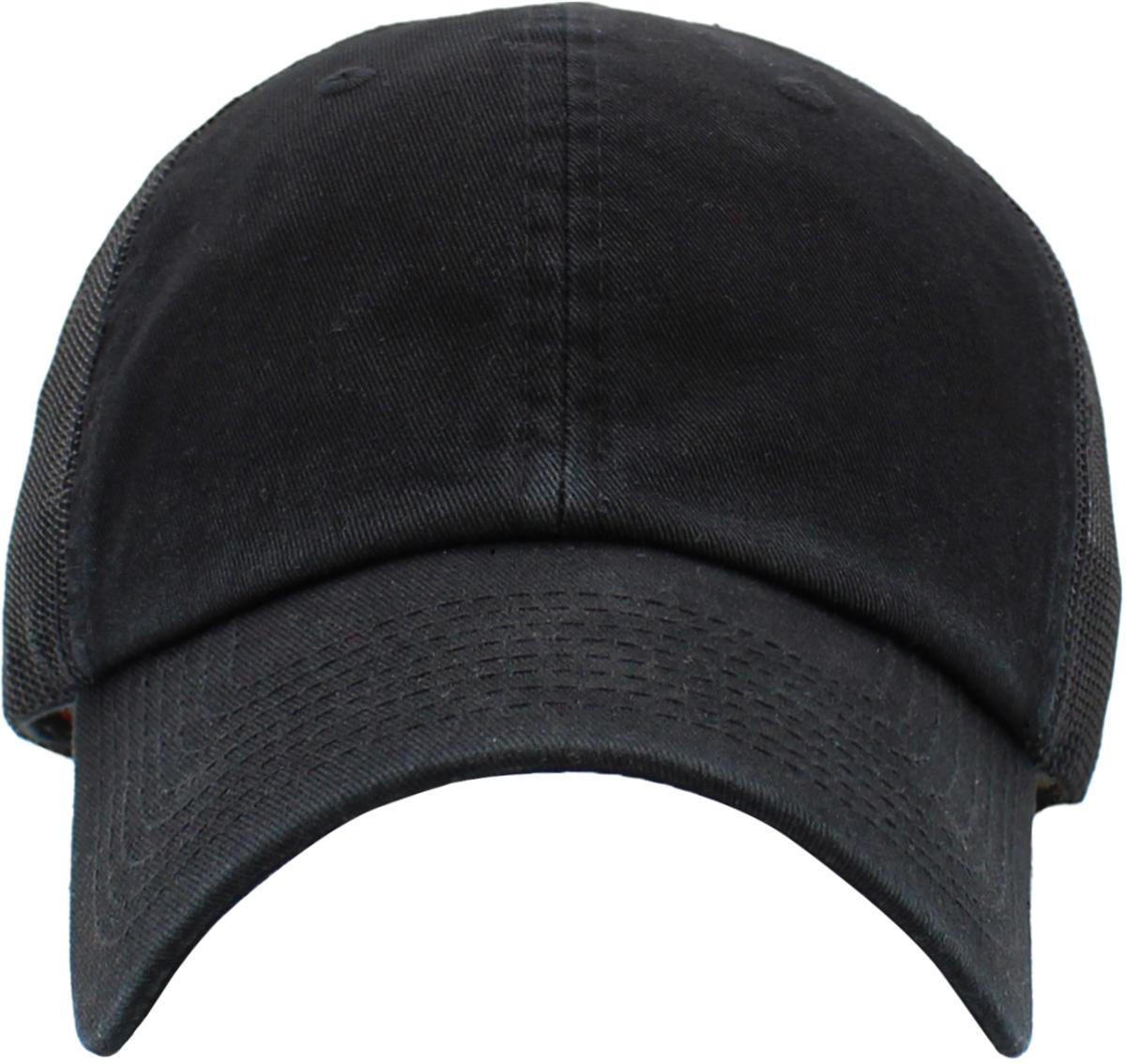 KBETHOS Baseballcap Mit Pferdeschwanz-Schlitz – Verstellbar, Aus Baumwolle/Mesh (schwarz)