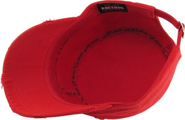 New Red Distressed Hat Cap Kbethos w Decal Kbethos New Vintage Distressed Embroidery Patch Unisex  main image 3
