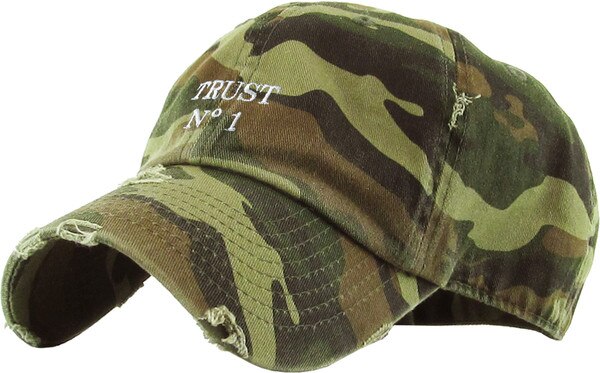 Trust No1 Vintage Baseball Cap - Embroidered Cotton Adjustable Dad Hat, Distressed Streetwear Style