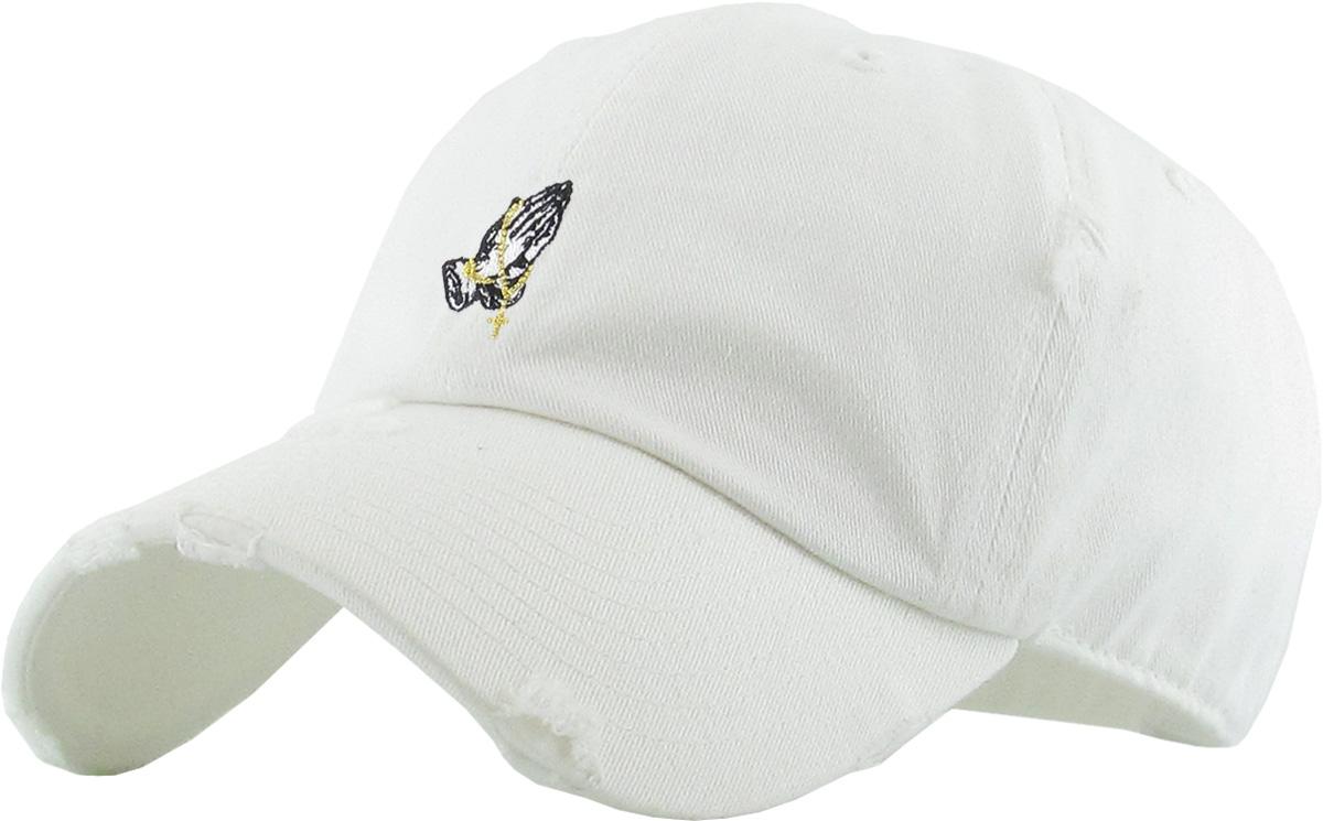 Praying Hands Rosary Dad Hat Plain Baseball Cap Unstructured Caps Fashion Hats 