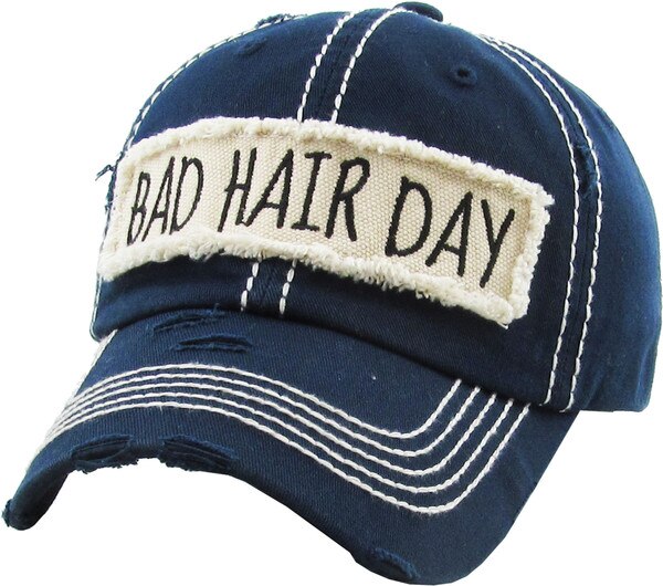 Bad Hair Day Washed Vintage Ball Cap | KBETHOS display picture 3