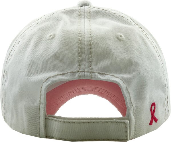 THIS IS MY FIGHT HAT PINK RIBBON Washed Vintage Ballcap KBETHOS