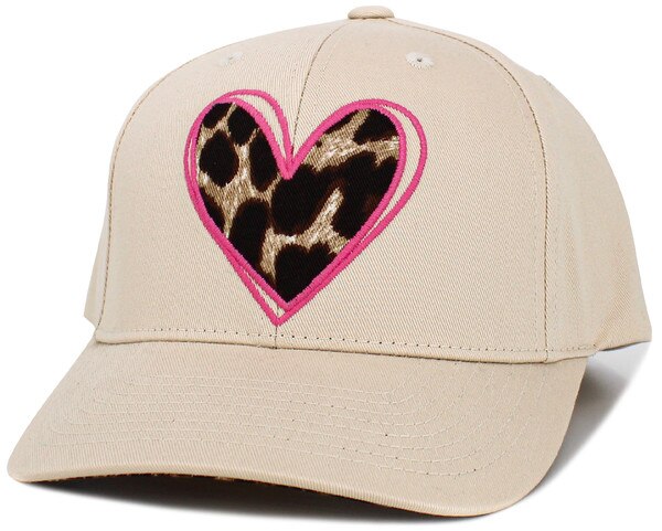 New Custom Designed Brown Distressed Baseball Cap with Embroidered Leopard Heart Leopard Heart Baseball cap main image 3