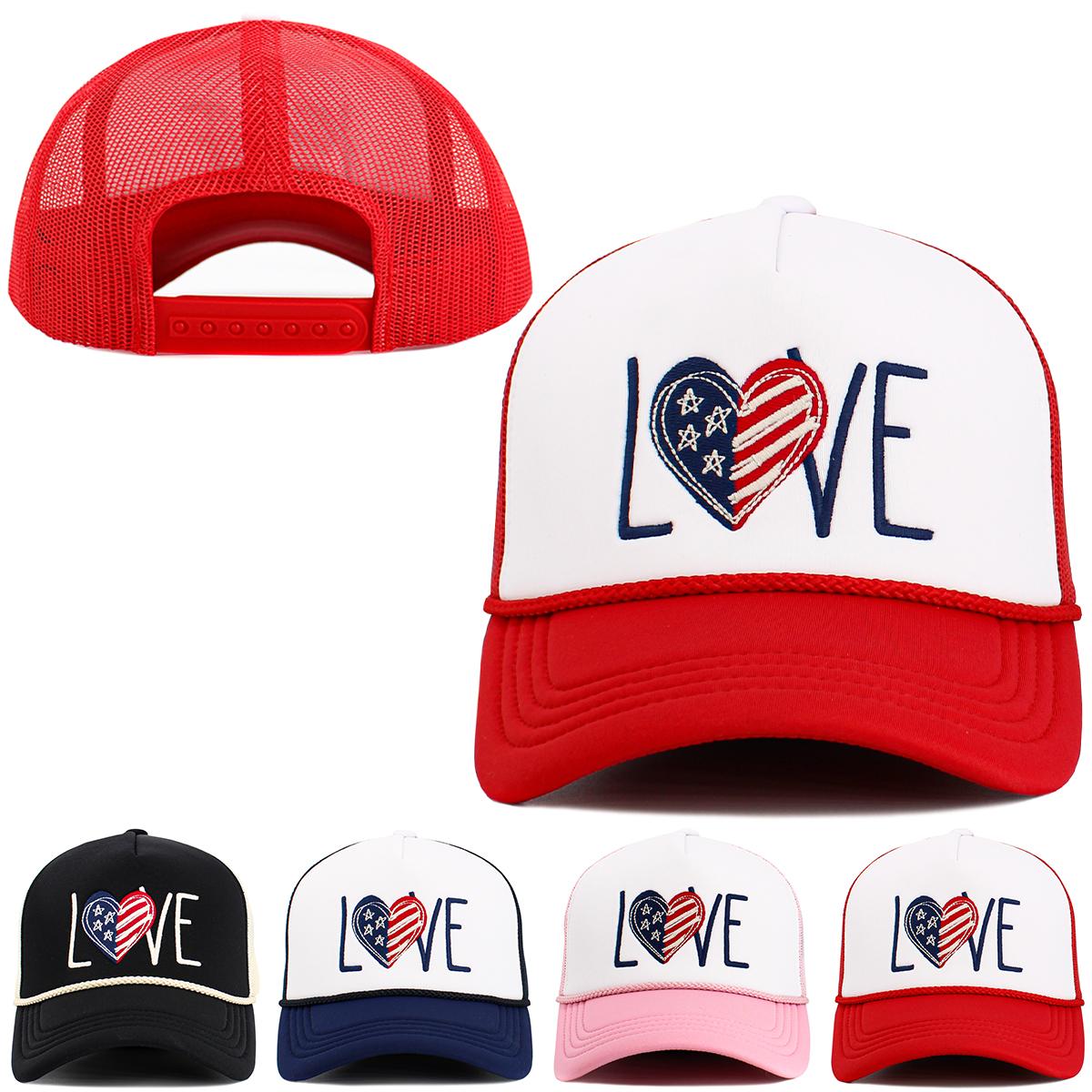 Love Heart FLAG Foam Trucker Mesh Cap