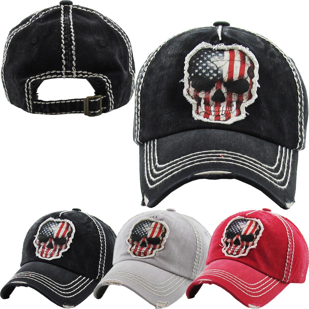Skull FLAG Vintage Ballcap